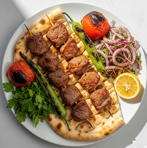 Seekh Kebab In Pitta Meal 