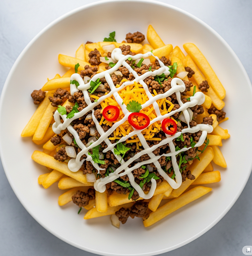 Lamb Mince Loaded Fries 